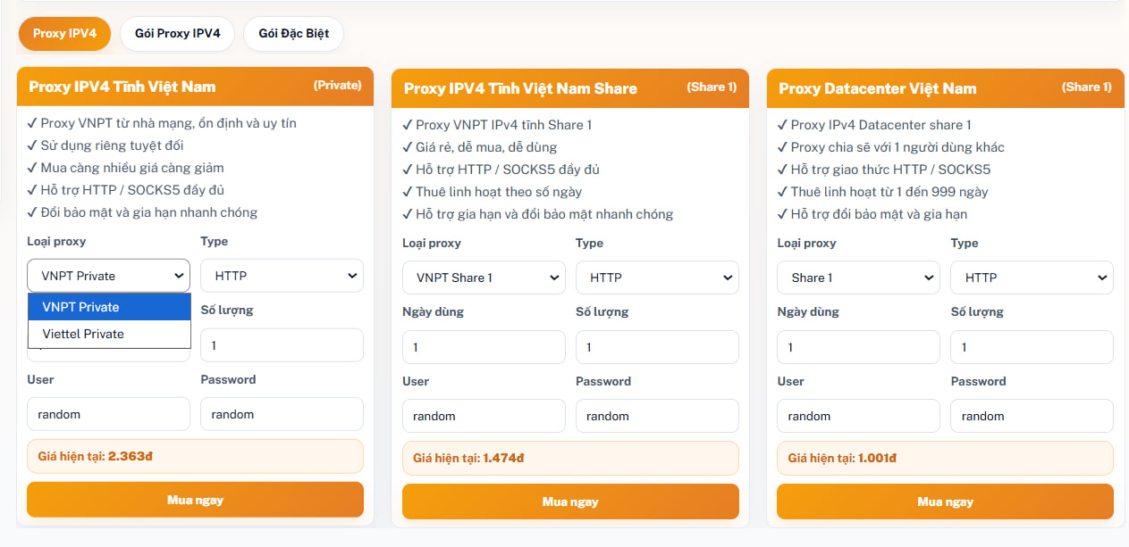 🔥 Bổ sung 80 Proxy Viettel mới